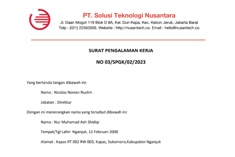PT. Solusi Nusantara Technologi (Nusantech)